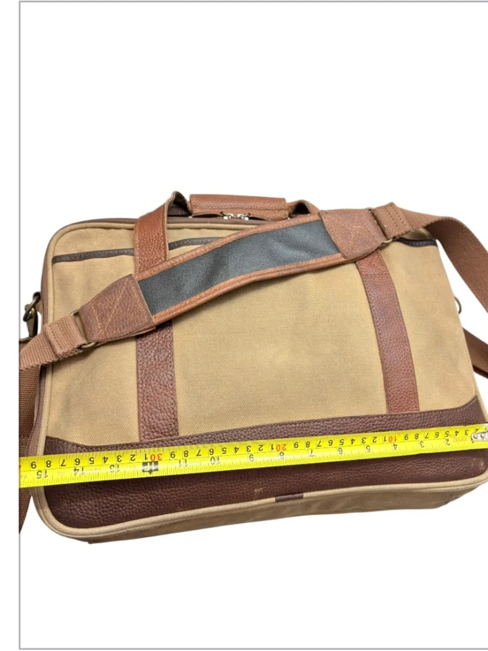 L.L. Bean vintage waxed canvas and leather briefcase laptop bag